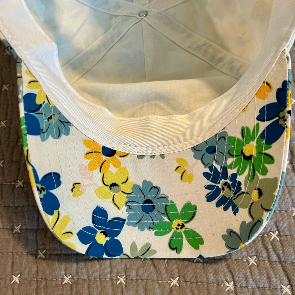 Kate Spade Floral Cap with Blue, Yellow and Green Accents - Picture 3 of 4